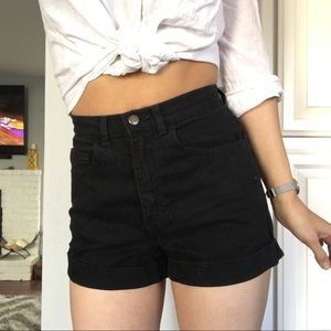 American Apparel high rise shorts- Black Denim